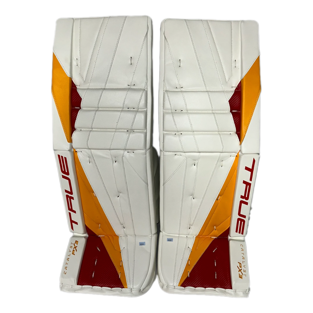 TRUE Catalyst PX3 - Pro Stock Goalie Pads (White/Red/Yellow)